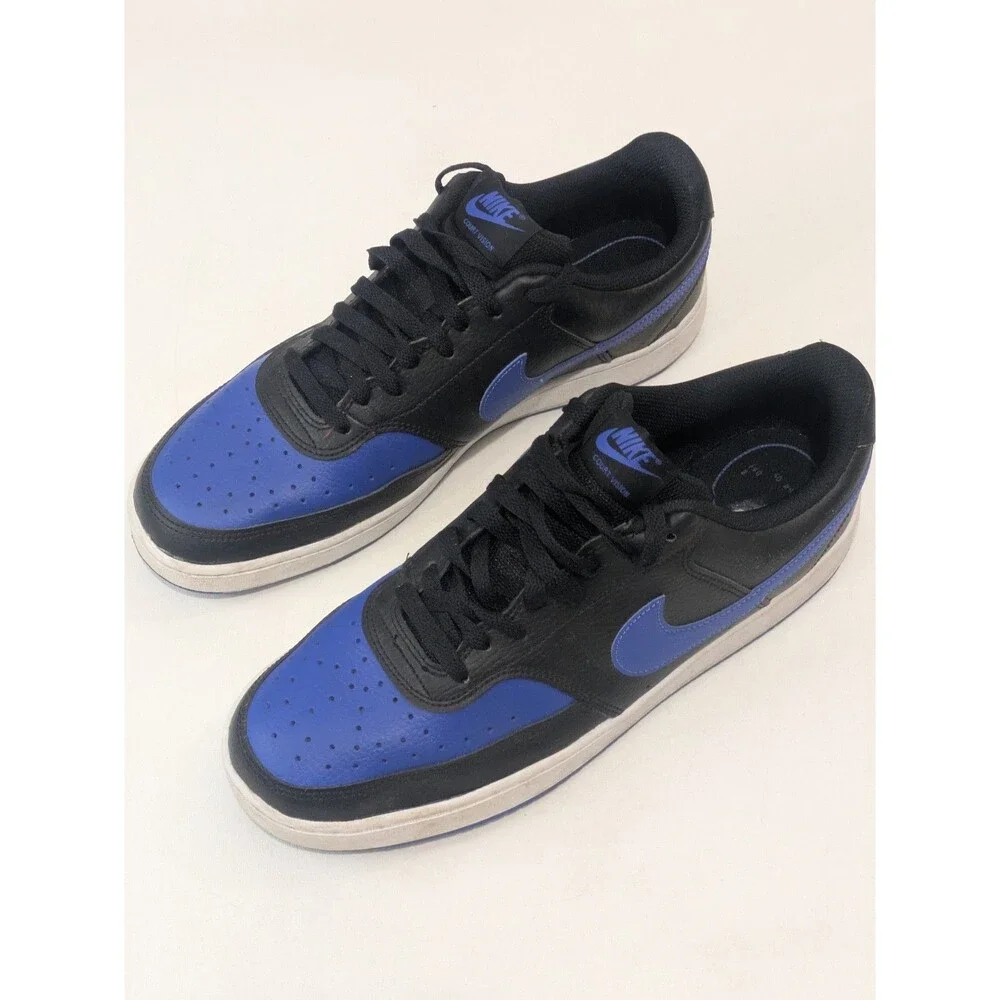 Nike Court Vision Low Black Royal Blue Sneakers Men's Size 10 Casual Shoes‎